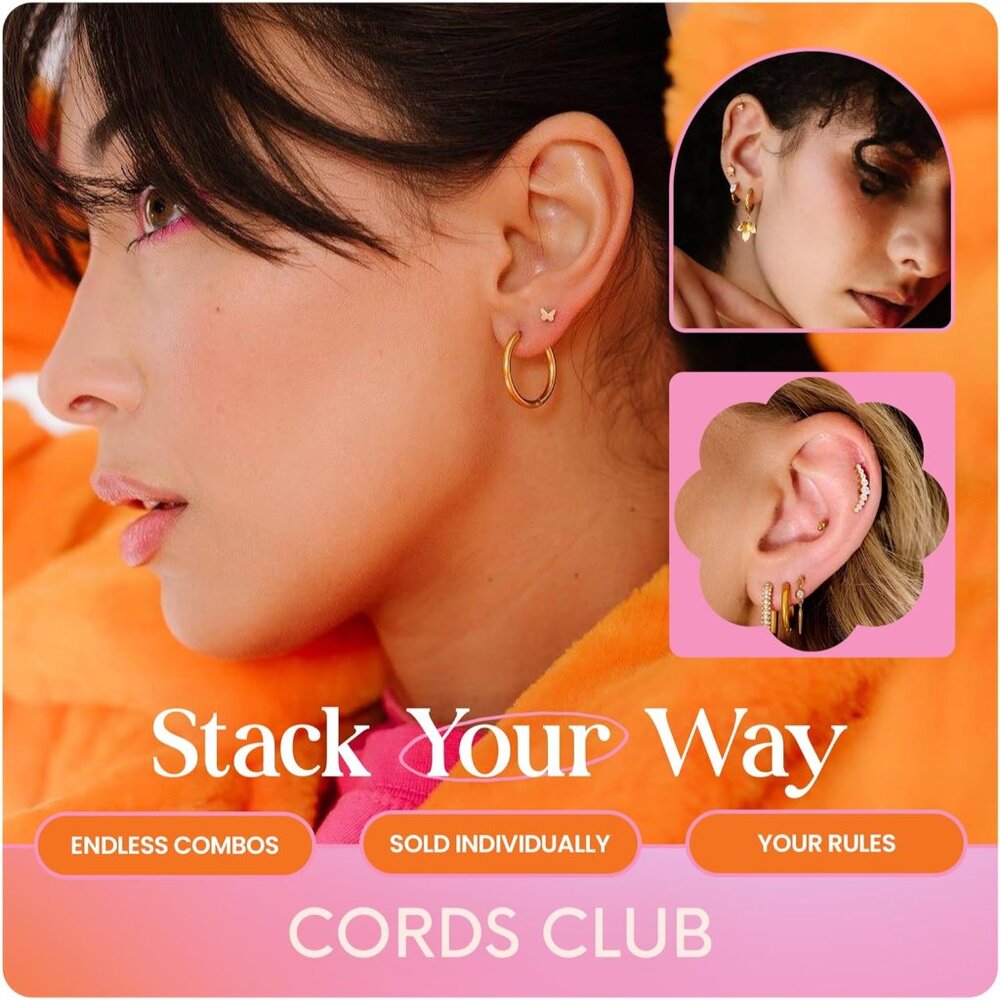 Gold Plated Titanium Flat Back Zircon Stud Earrin… - image 6